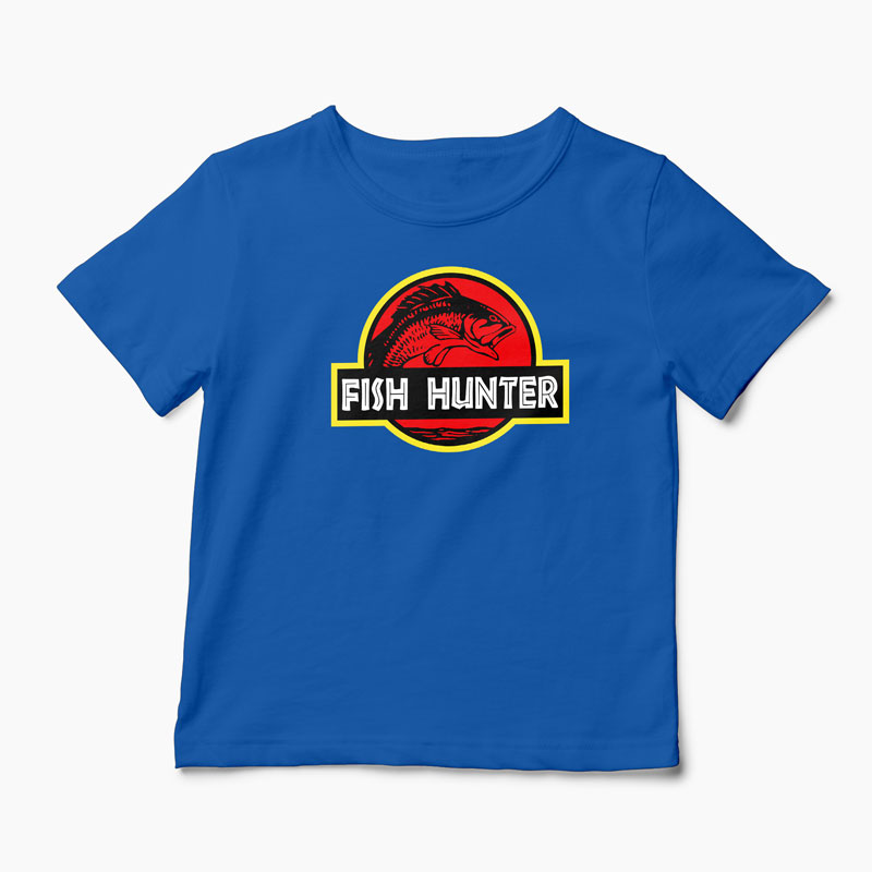 Tricou Pescar - Vânător de Pești - Copii-Albastru Regal
